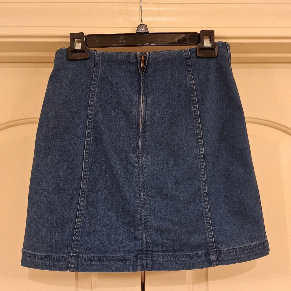 Free People Modern Femme Denim Mini Pencil Skirt - Picture 2 of 7